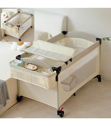 Amazon.co.jp: プレイヤード 折りたたみ サイド2段階昇降可能 おむつ